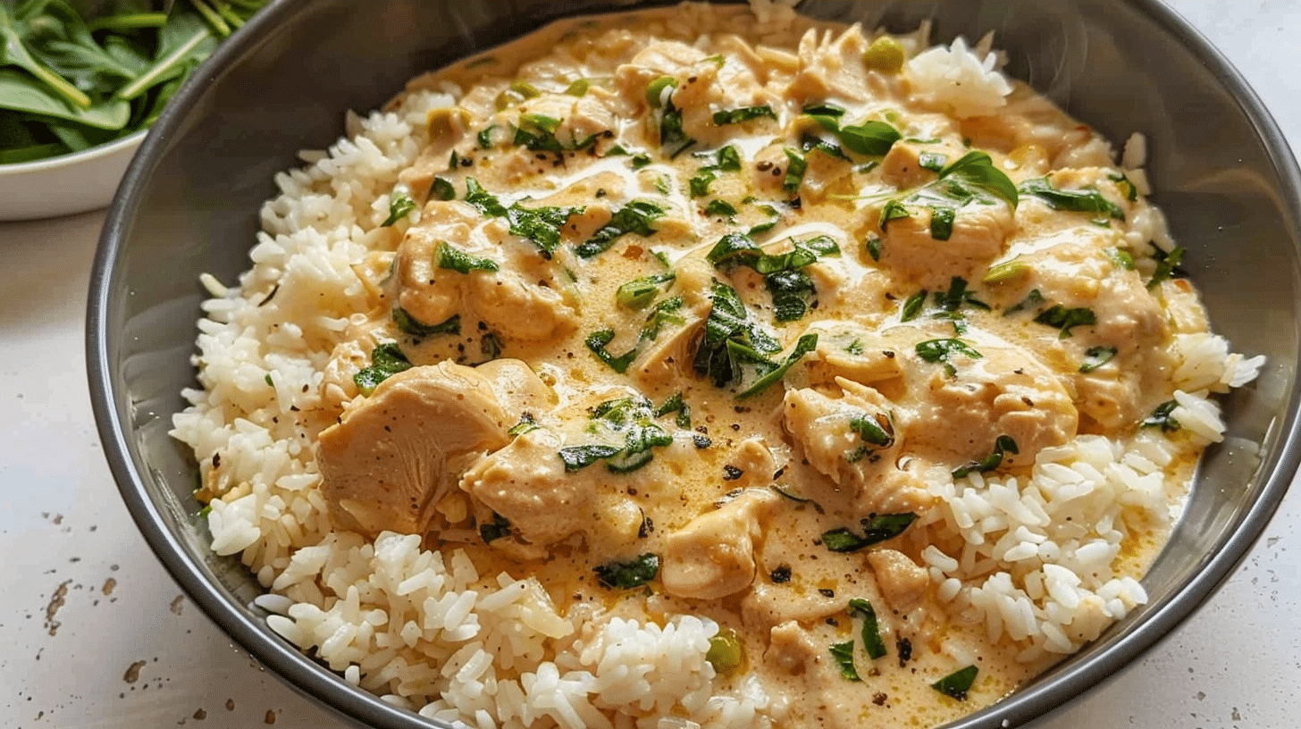 Creamy Garlic Butter Chicken and Rice