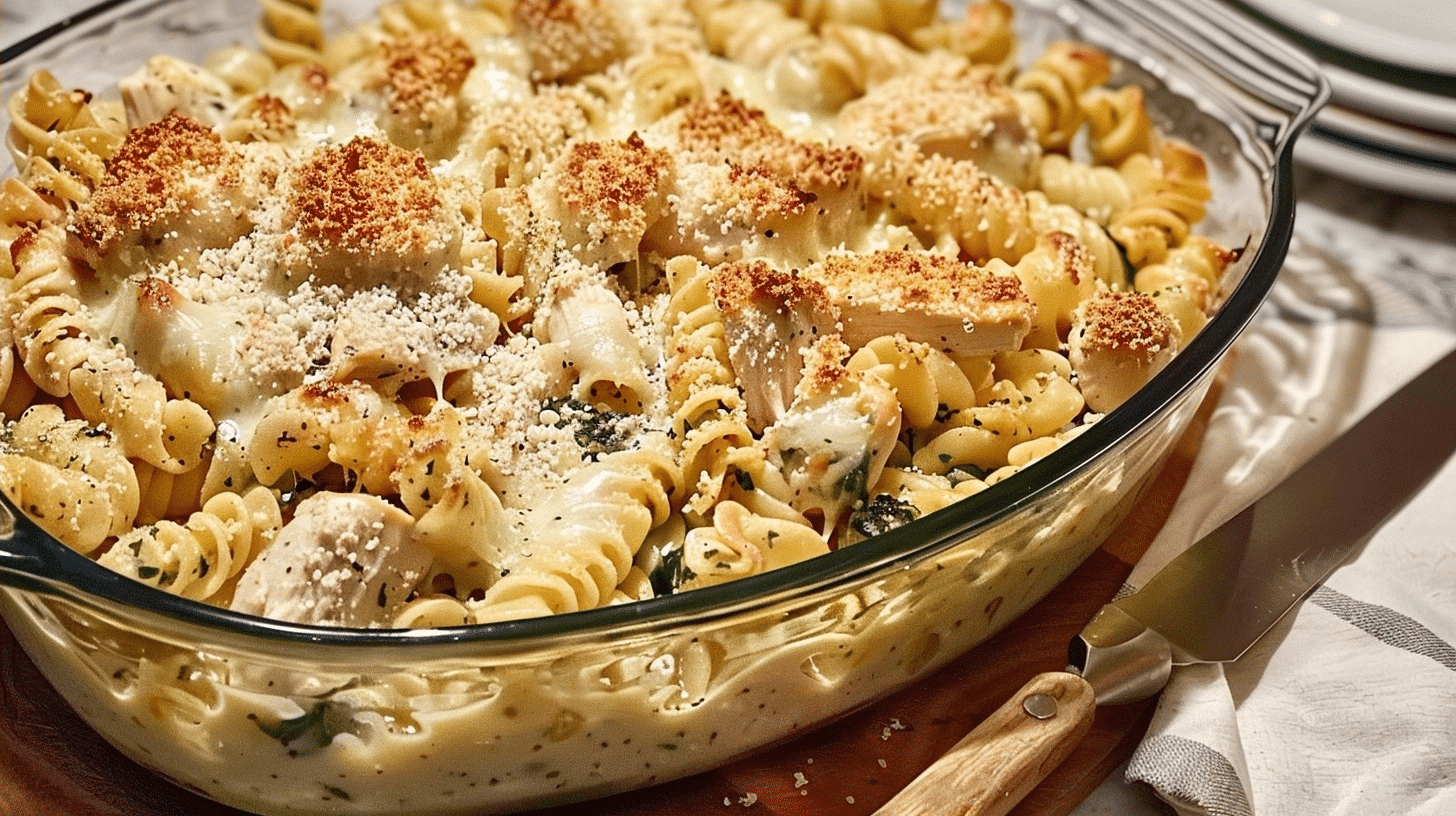 Creamy Parmesan Chicken Pasta Bake
