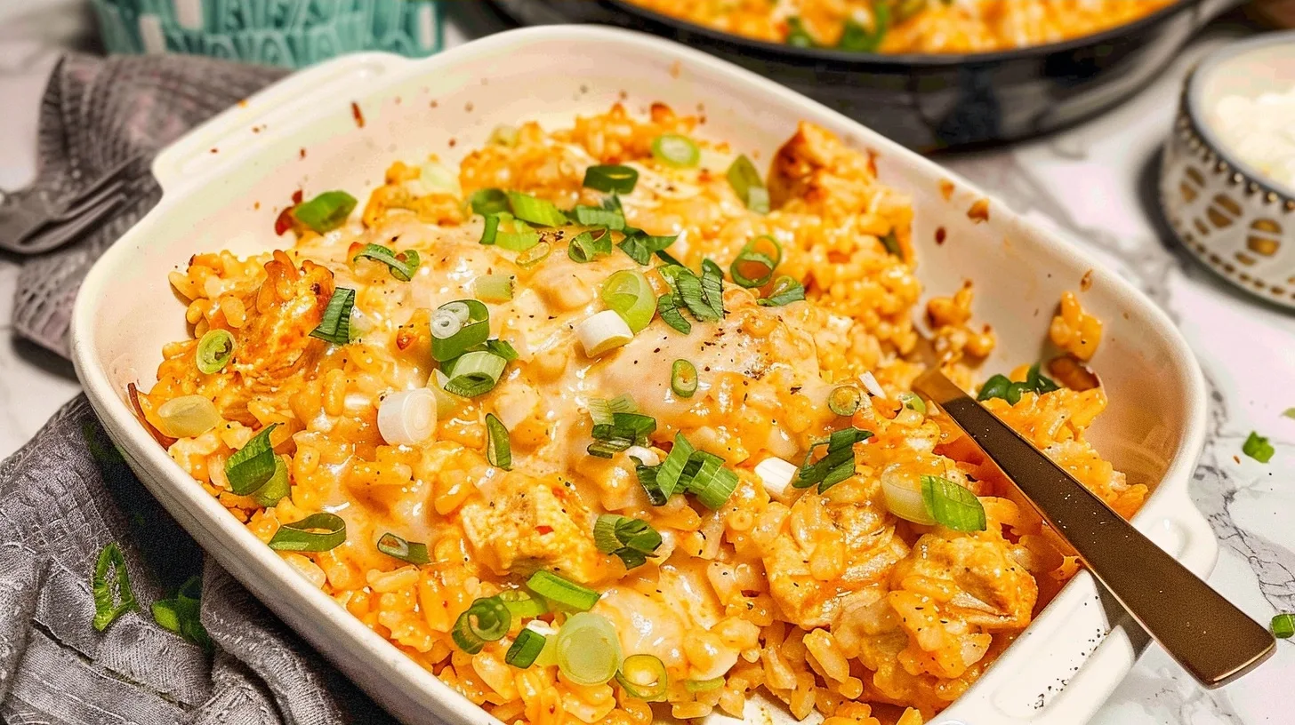 Buffalo Chicken Rice Bake: A Simple One-Pan Meal