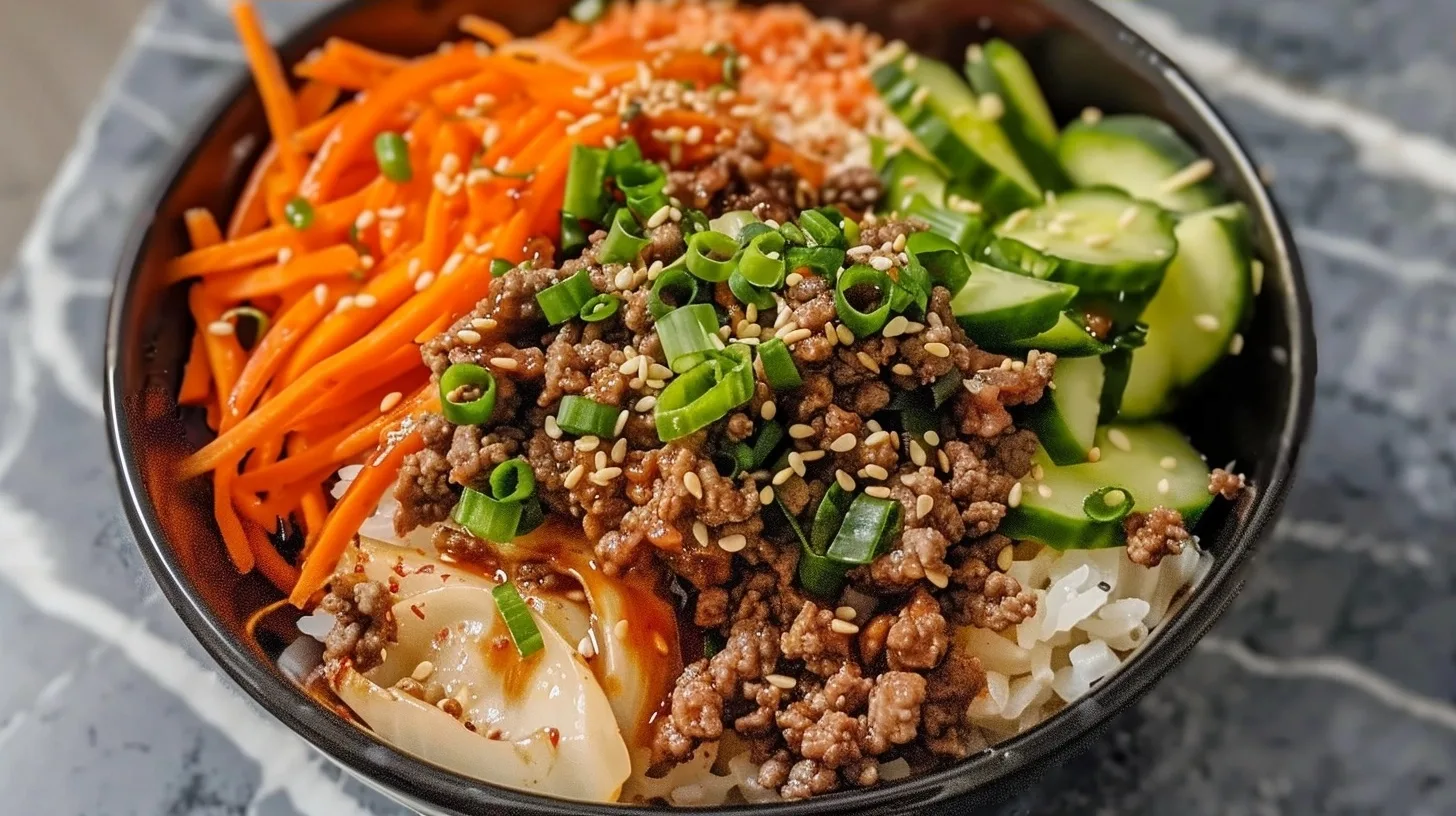 Sticky Korean Ground Beef Bowls