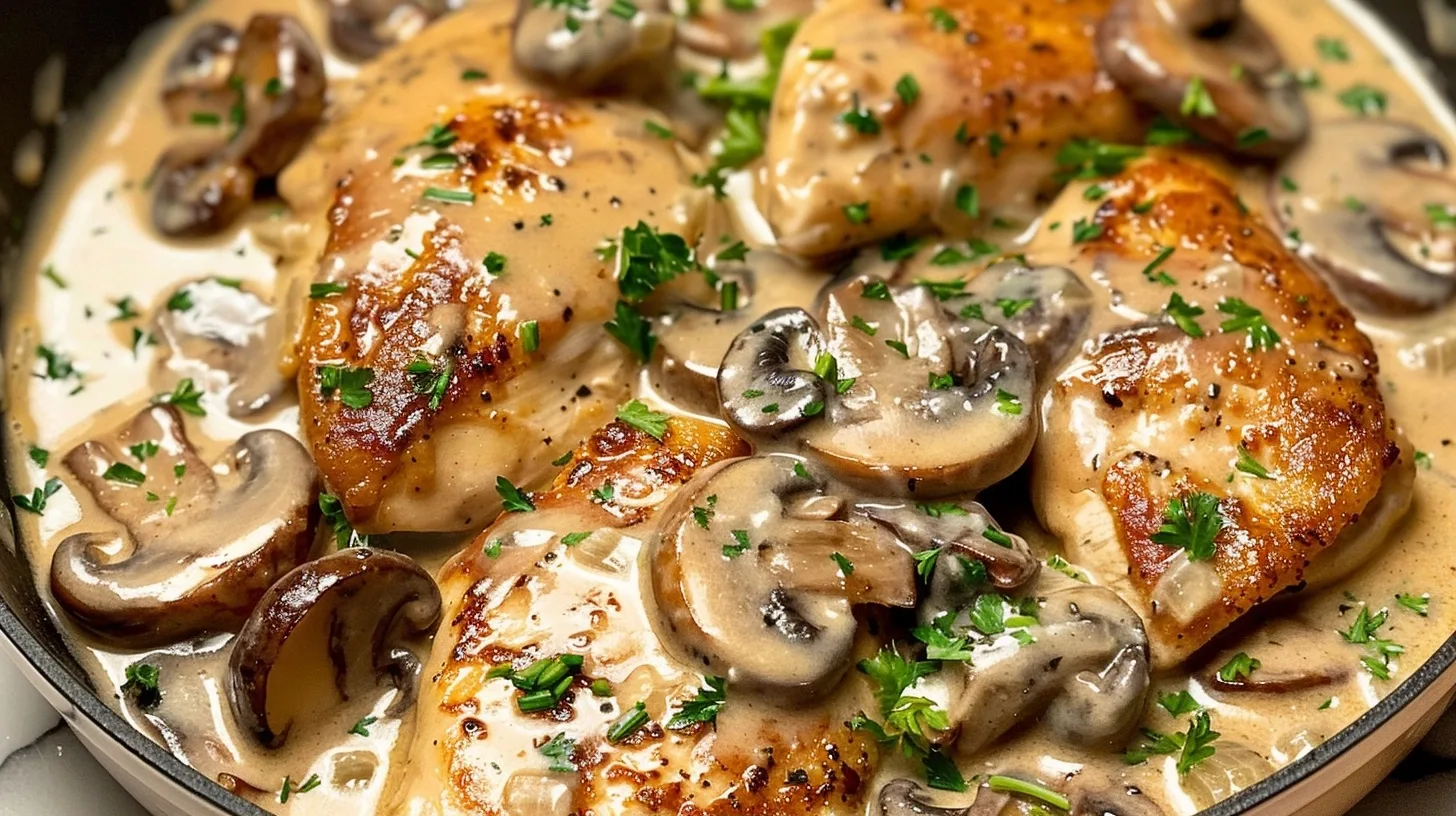 Creamy Mushroom Chicken Dinner Recipe