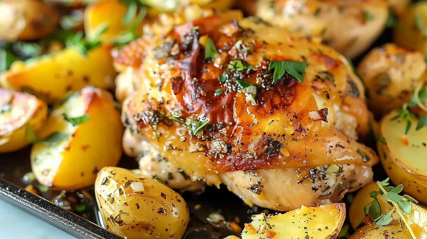 Garlic Herb Chicken with Roasted Potatoes Recipe