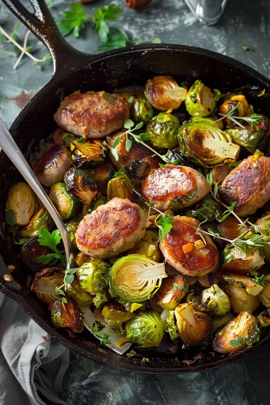 Chicken Sausage and Brussels Sprouts Skillet 1 image 1786107373956