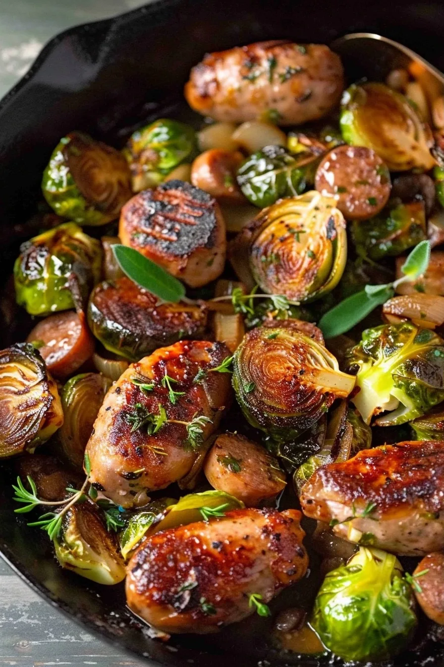 Chicken Sausage and Brussels Sprouts Skillet 2 image 1786107375822