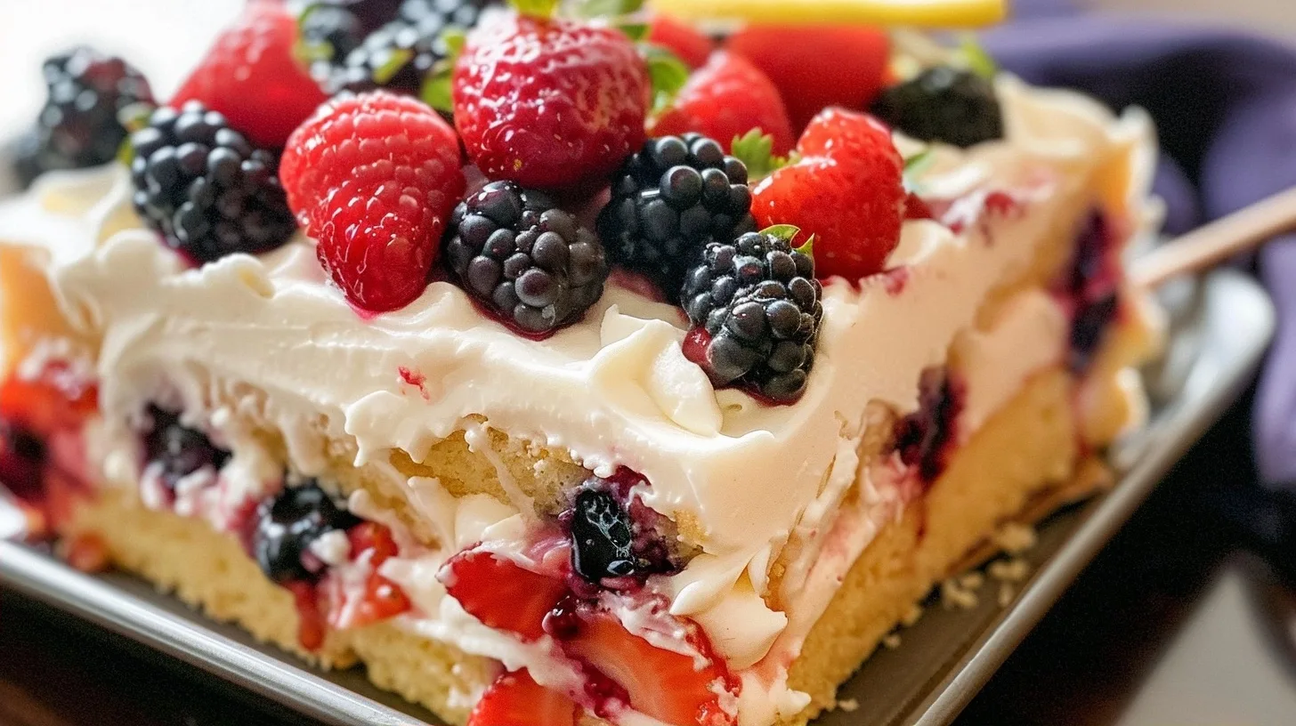 Berry Lemonade Poke Cake: A Zesty Refreshing Dessert