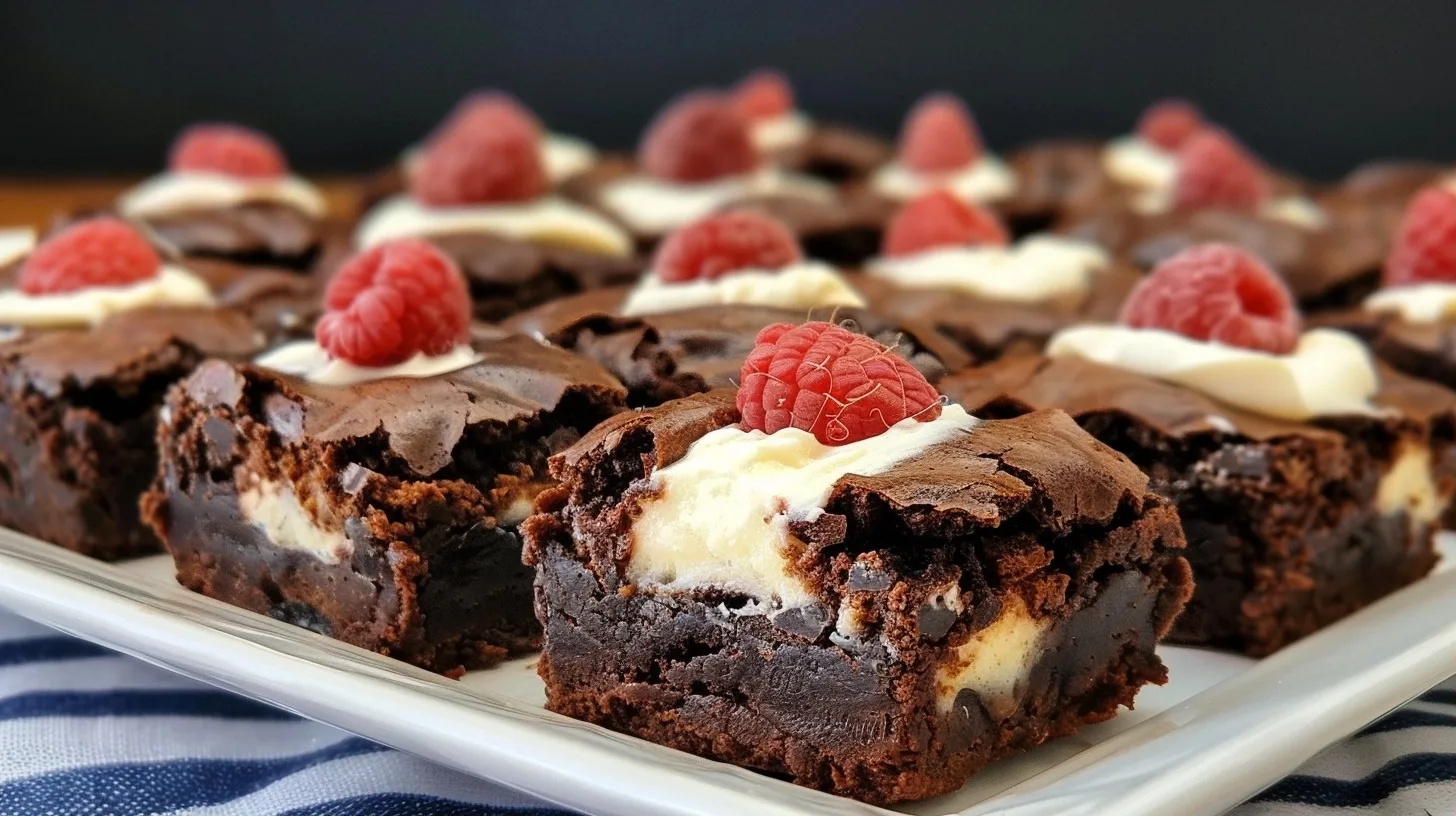 Patriotic Cheesecake Brownies for Summer Celebrations