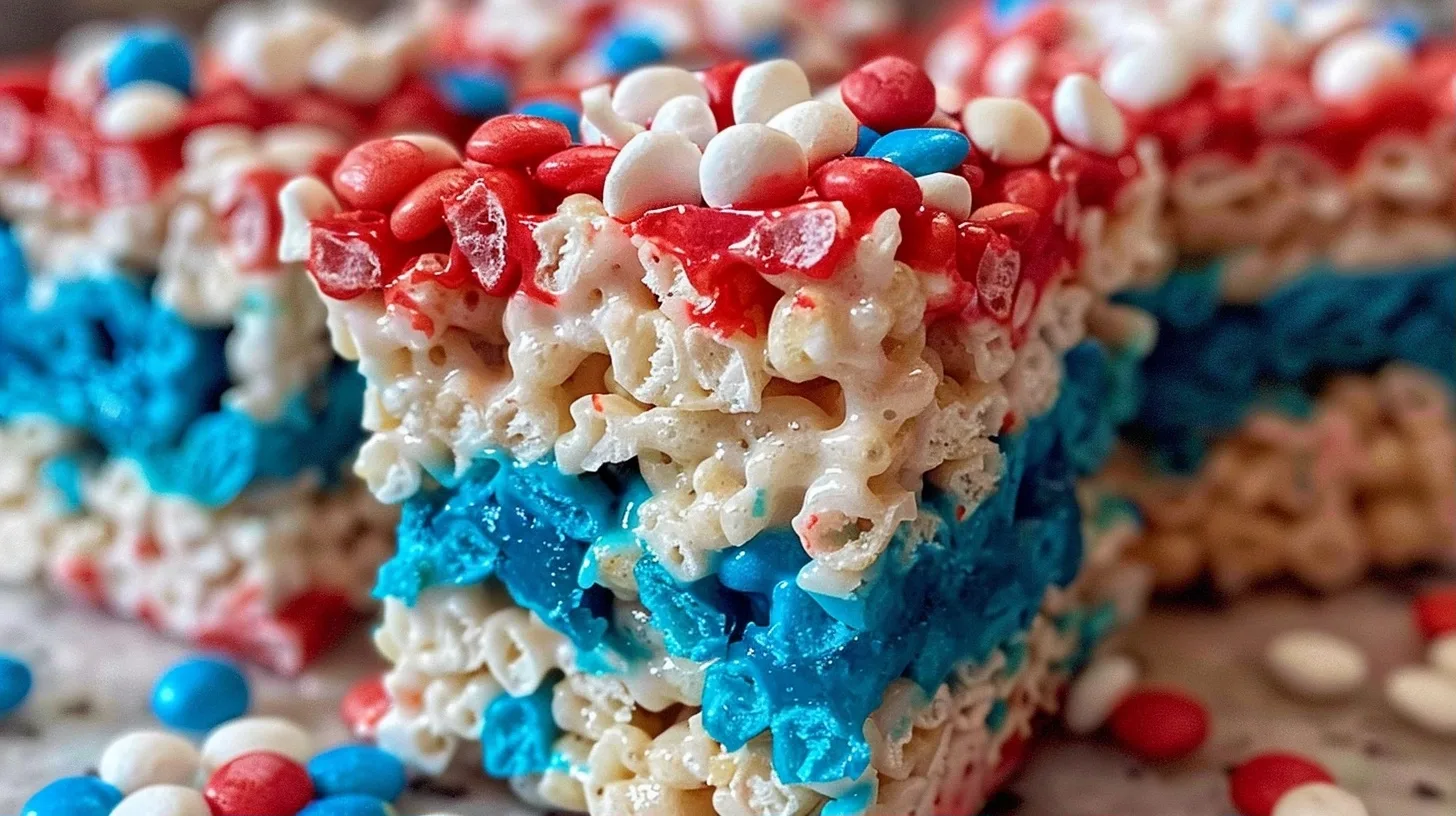Red White and Blue Rice Krispie Treats