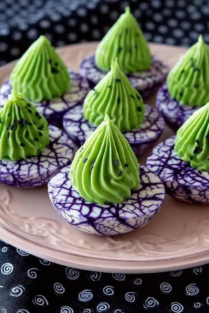 Spider Web Deviled Eggs 1