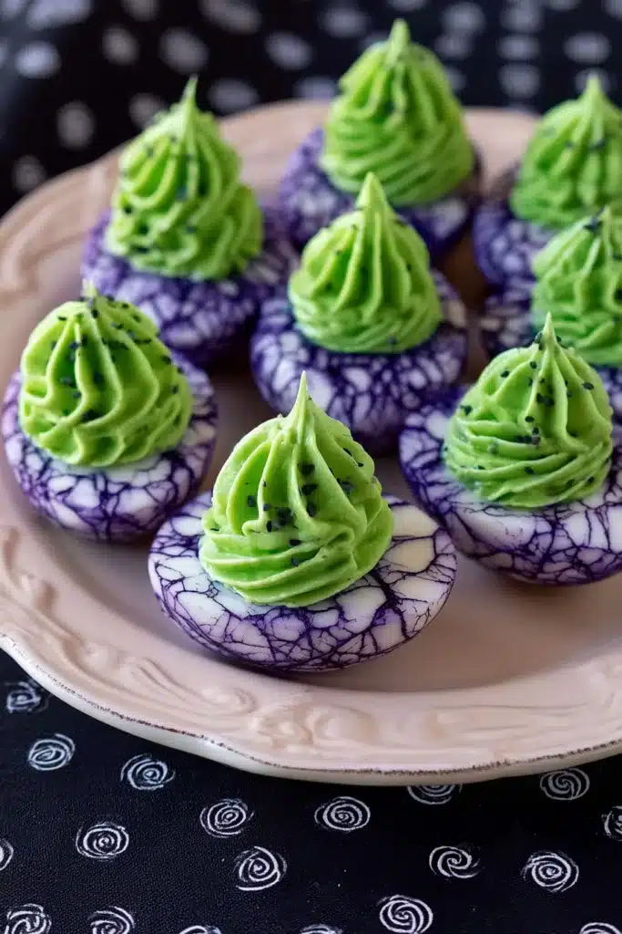 Spider Web Deviled Eggs 2